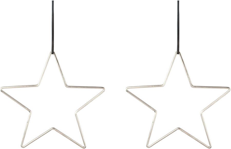 Creativ deco Sierster Kerstster kerstversiering van aluminium hangdecoratie 2-delige set ø ca. 21 cm (2 stuks) - Foto 2