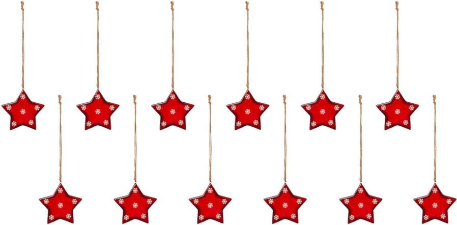 Creativ deco Sierster Kerstster kerstversiering rood kerstversiering (12 stuks) - Foto 2