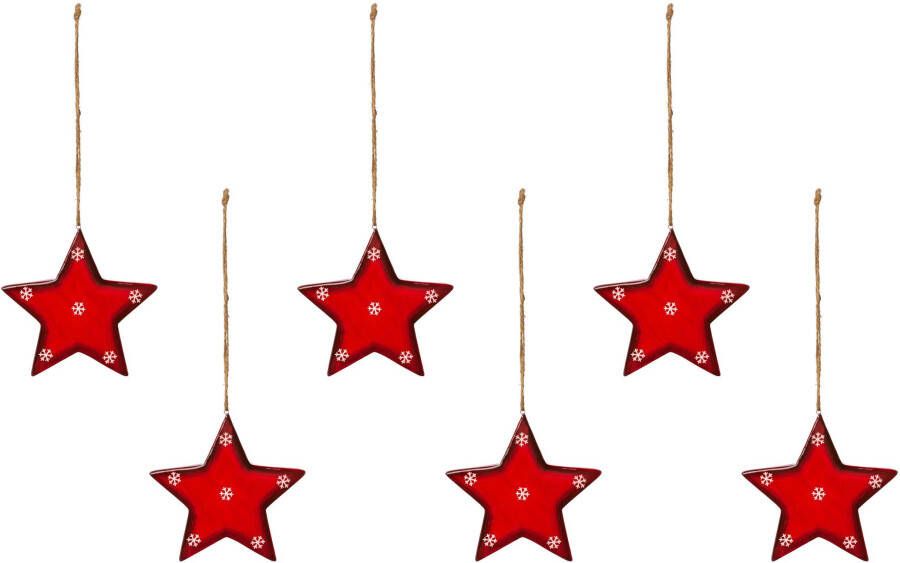 Creativ deco Sierster Kerstster kerstversiering rood kerstversiering (6 stuks) - Foto 2