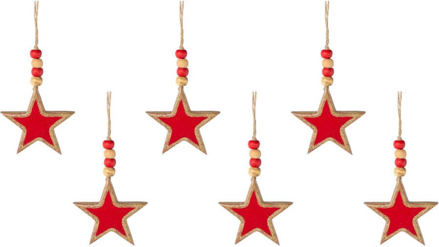 Creativ deco Sierster Kerstster kerstversiering rood kerstversiering (6 stuks) - Foto 2
