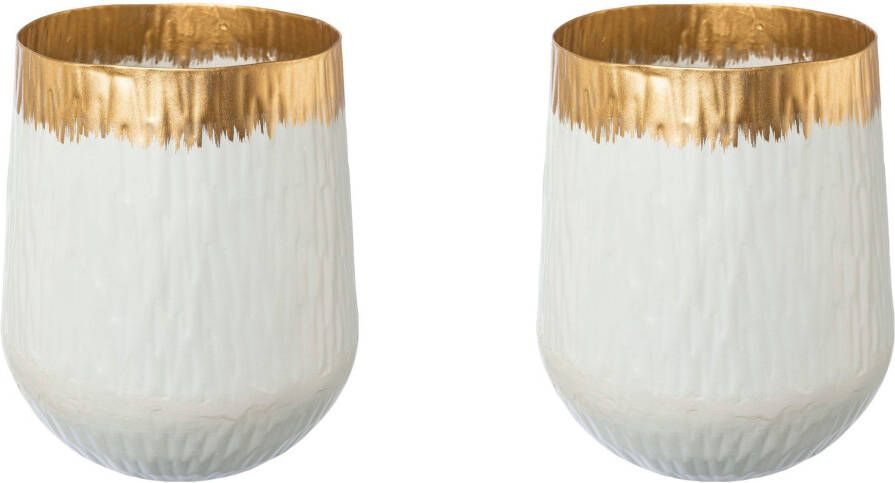 Creativ deco Tafelvaas Agnes met chique goudkleurige detail (2 stuks)