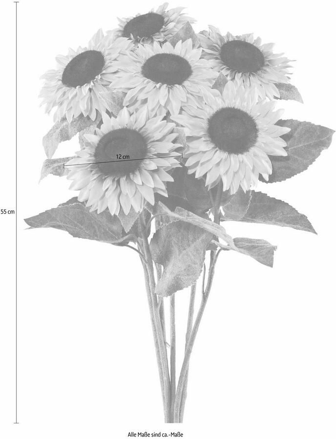 Creativ green Kunstbloem Zonnebloem (set 6 stuks)