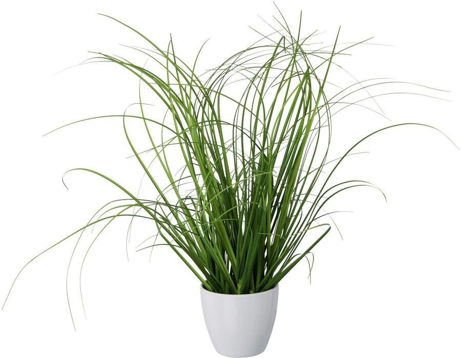 Creativ green Kunstgras Grasmix set van 3 in een decoratieve plastic pot (3 stuks)
