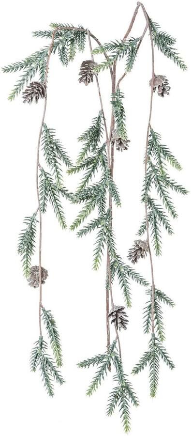 Creativ green Winterse kunstplant Kerst versiering met talrijke fichtentoppen en kegels 3-delige set (3 stuks)