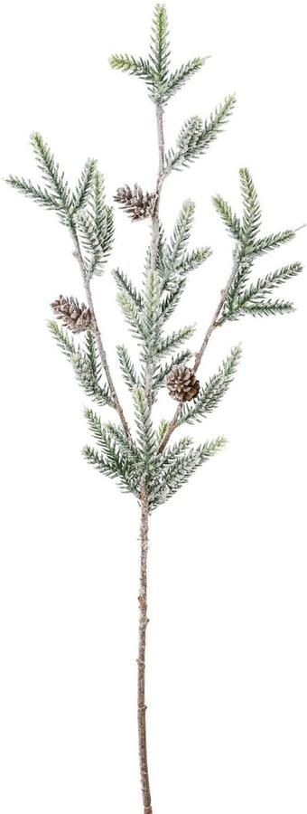 Creativ green Winterse kunstplant Kerst versiering Mini-ficht tak in besneeuwde look 4-delige set (4 stuks)