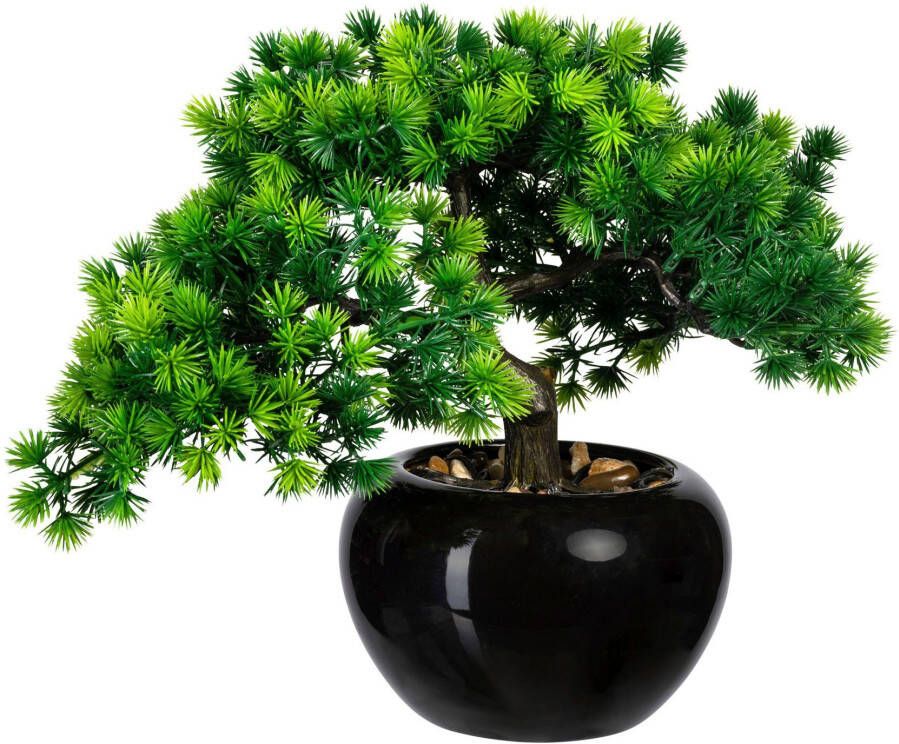 Creativ green Kunstbonsai Bonsai lariks in een keramische pot (1 stuk)