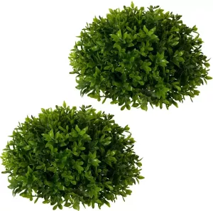 Creativ green Kunstplant Buxus halfrond set van 2