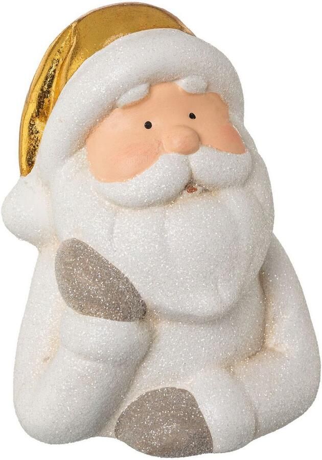 Creativ home Kerstman Kerst versiering van keramiek hoogte ca. 14 5 cm (set 2 stuks) - Foto 2