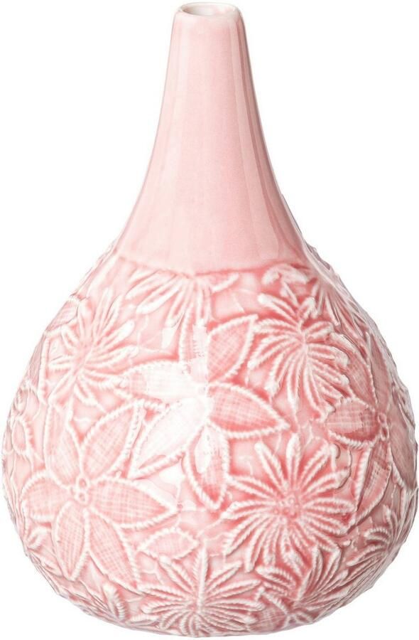 Creativ home Tafelvaas Blooming Vaas met bloemenontwerp van porselein (set 2 stuks)