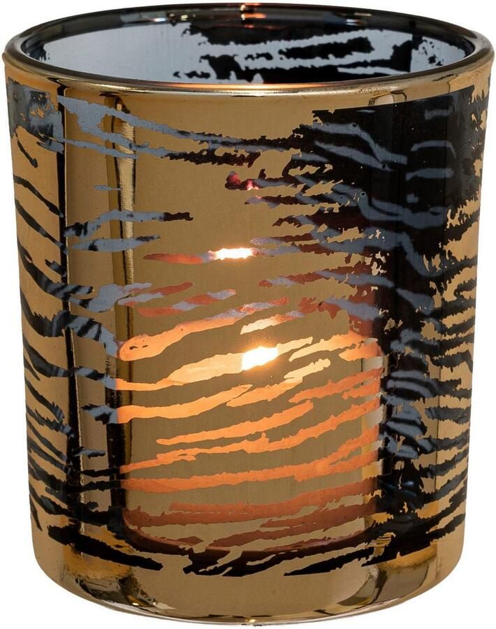 Creativ home Windlicht Kandelaar LEOPARD Theelichthouder van glas (set 4 stuks) - Foto 2