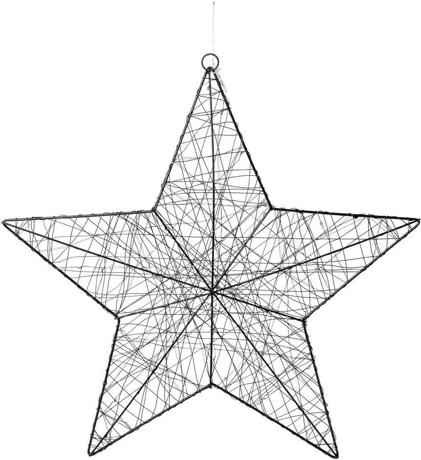 Creativ light Sierster Kerstster kerstversiering van draad met 70 led's ø 70 cm (1 stuk)