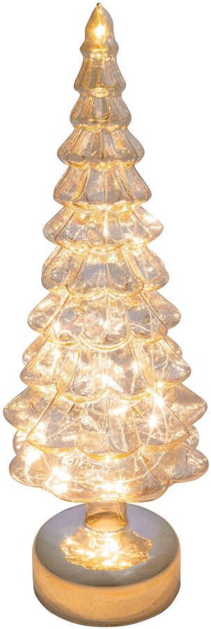 Creativ light Deco-boom Dennengroen kerstversiering van glas met 12 leds hoogte ca. 33 cm - Foto 2
