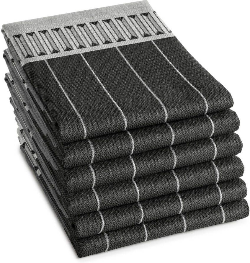 DDDDD theedoek Jules 60x65cm Antraciet 6 stuks - Foto 3