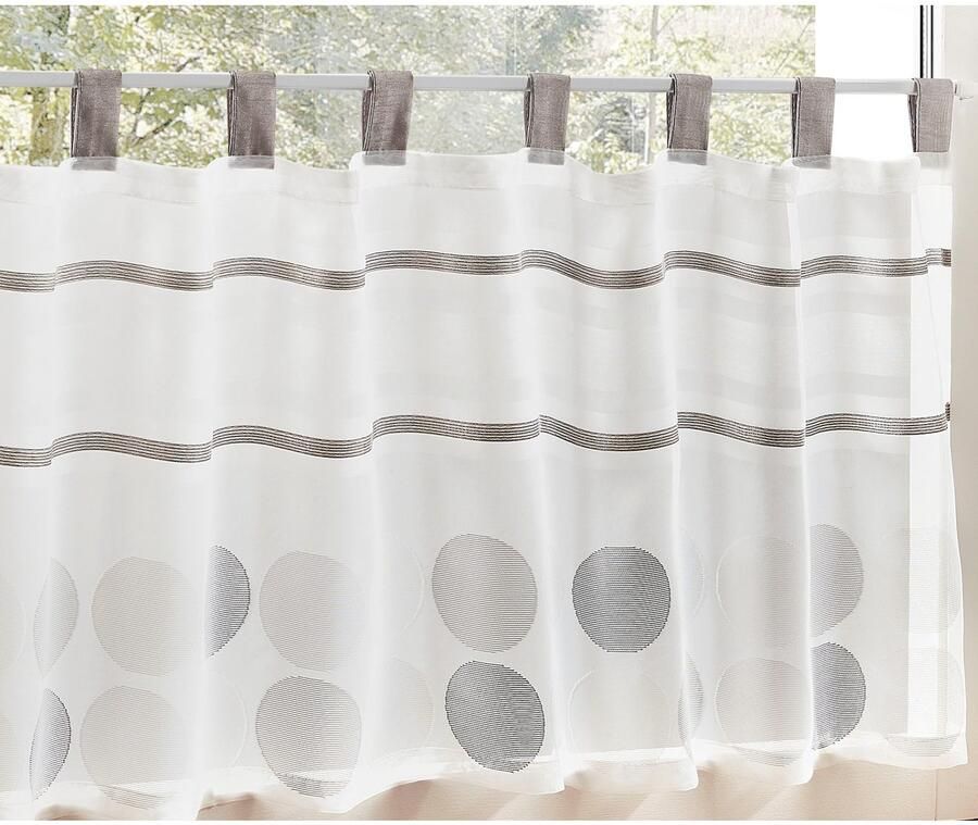 Decolife Valletje Malie HxB: 45x140 schijfgordijn met geweven structuur (1 stuk) - Foto 2