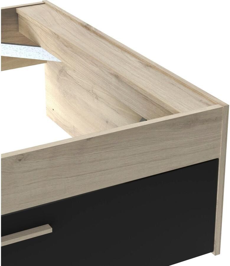CBA Vente-unique Modulair bed 90 x 190 200 cm met opbergruimte Zwart en naturel MARTELO L 226.9 cm x H 90.5 cm x D 124.5 cm - Foto 2