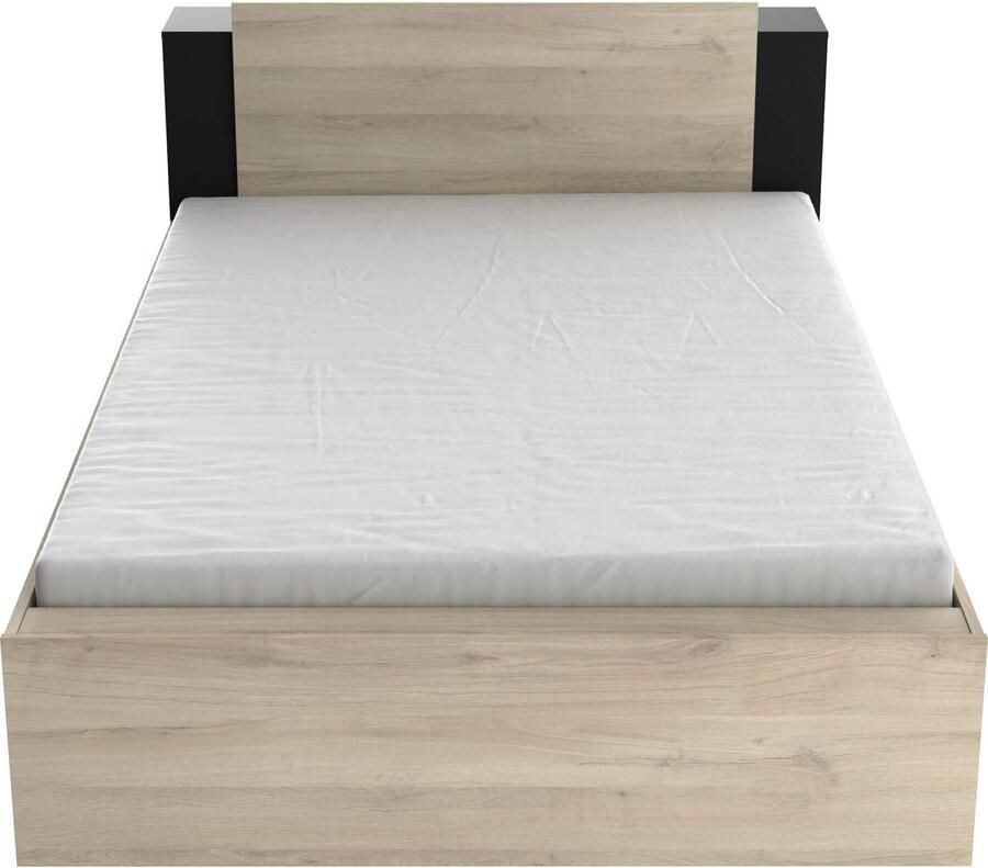 CBA Vente-unique Modulair bed 140 x 190 200 cm met opbergruimte Kleuren: naturel en zwart ERALIA L 144.7 cm x H 87.7 cm x D 227 cm - Foto 4