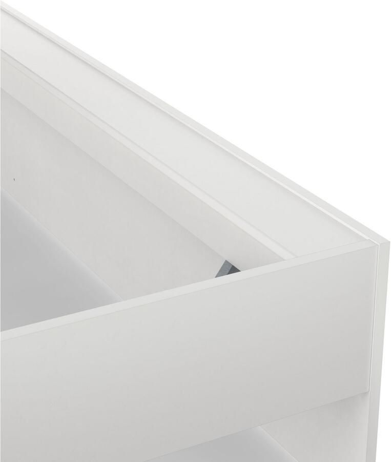 CBA EMOB Bed Maura met opbergruimte 140 x 190cm 200 cm-Kronberg eik mat wit Bedden met lades Wit; Bruin Melamine; Spaanplaat Bedden met lades Tweepersoons Normaal bed Op voorraad - Foto 3