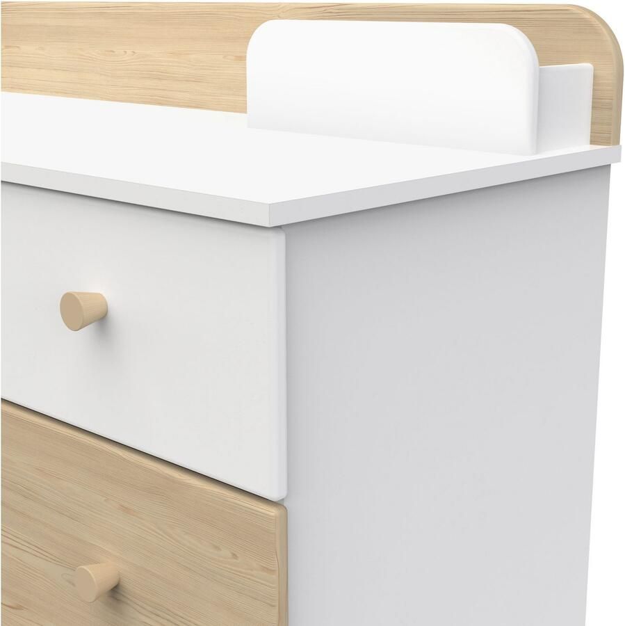 CaliCosy Bureau 1 tiroir et 1 porte ouvrante blanc et décor chêne L103 4 cm EDAJ