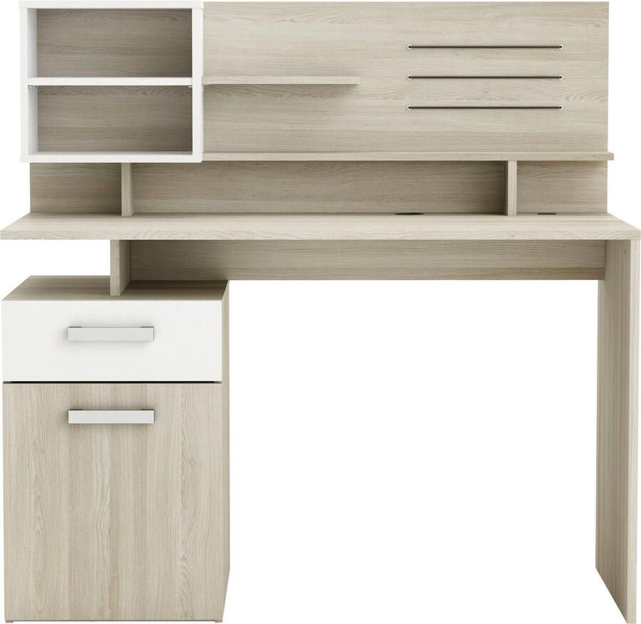 Leen Bakker Demeyere bureau Malicia licht eiken wit 121 9x123x60 cm - Foto 6