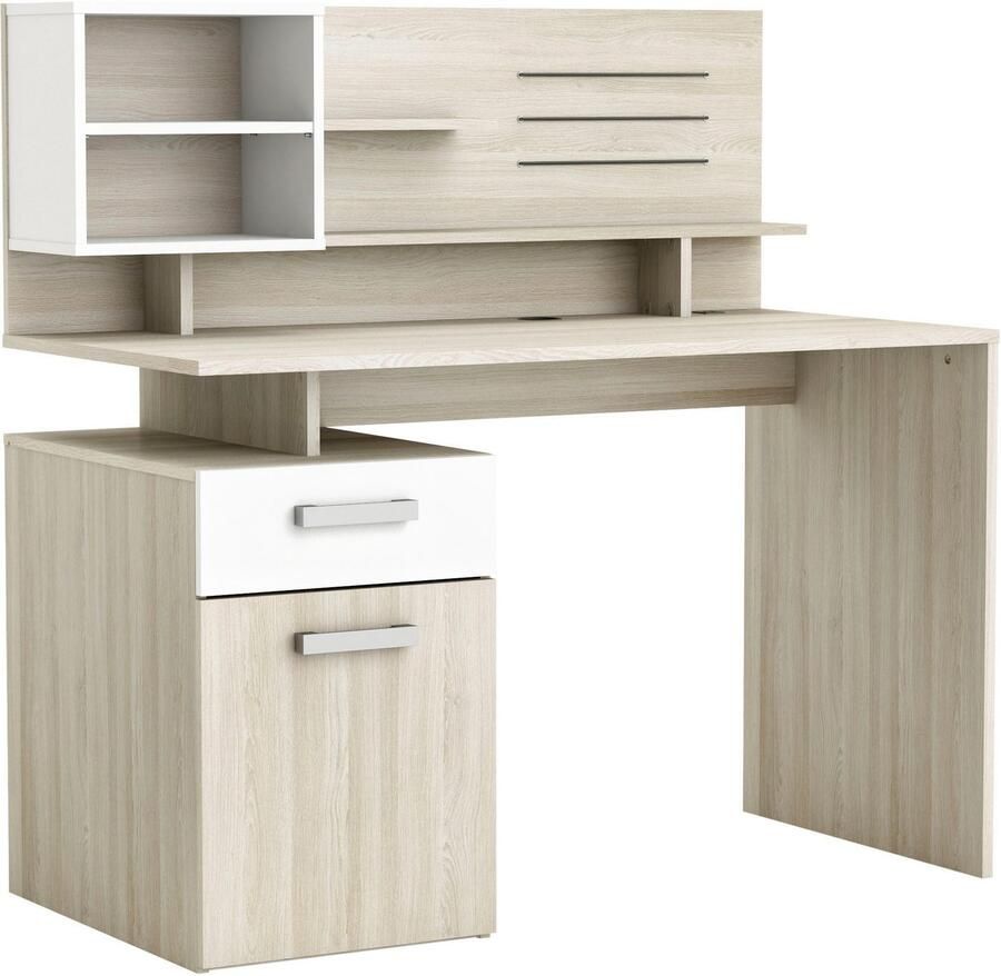 Leen Bakker Demeyere bureau Malicia licht eiken wit 121 9x123x60 cm - Foto 2