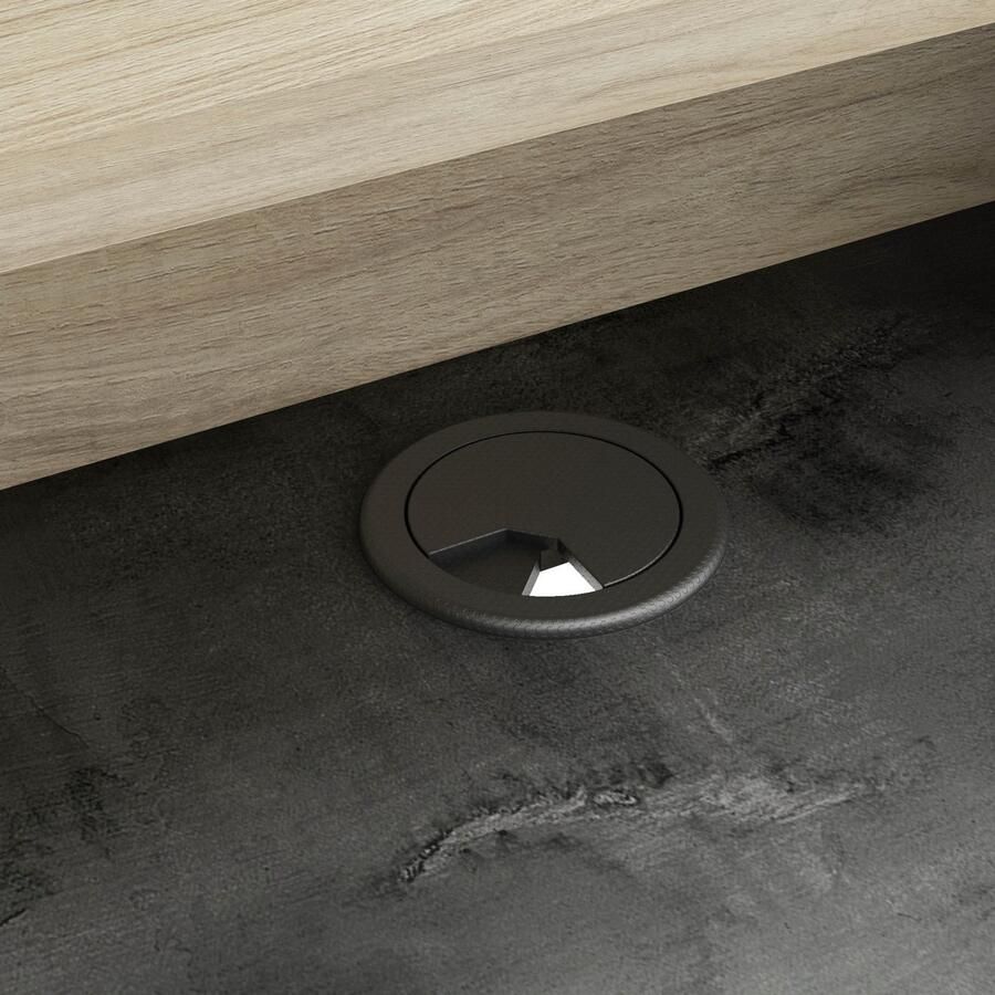 CBA EMOB Bureau Siam-Kronberg eik Sidewalk zwart Kantoor Bruin; Zwart Melamine; Kunststof; Spaanplaat Kantoor Op voorraad - Foto 2