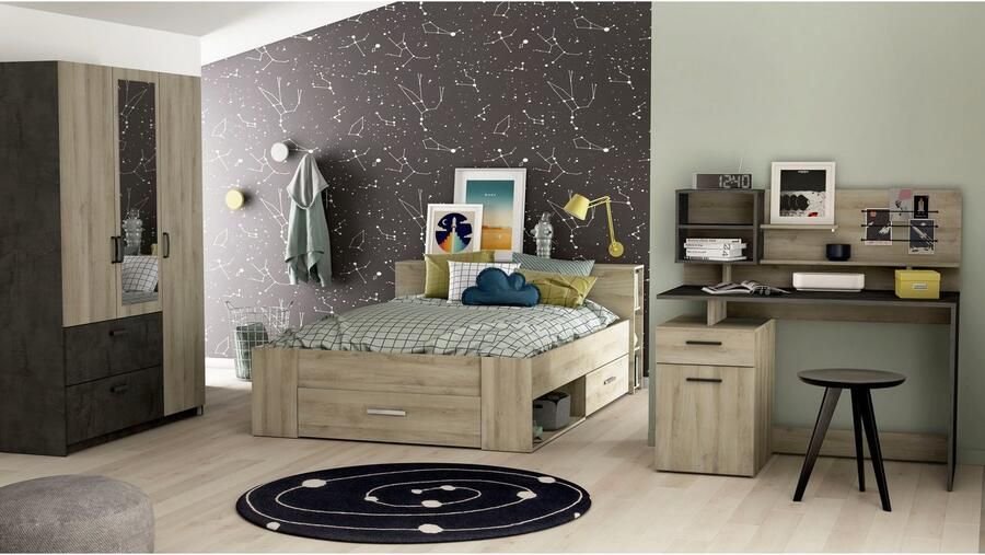 CBA EMOB Bureau Siam-Kronberg eik Sidewalk zwart Kantoor Bruin; Zwart Melamine; Kunststof; Spaanplaat Kantoor Op voorraad - Foto 4