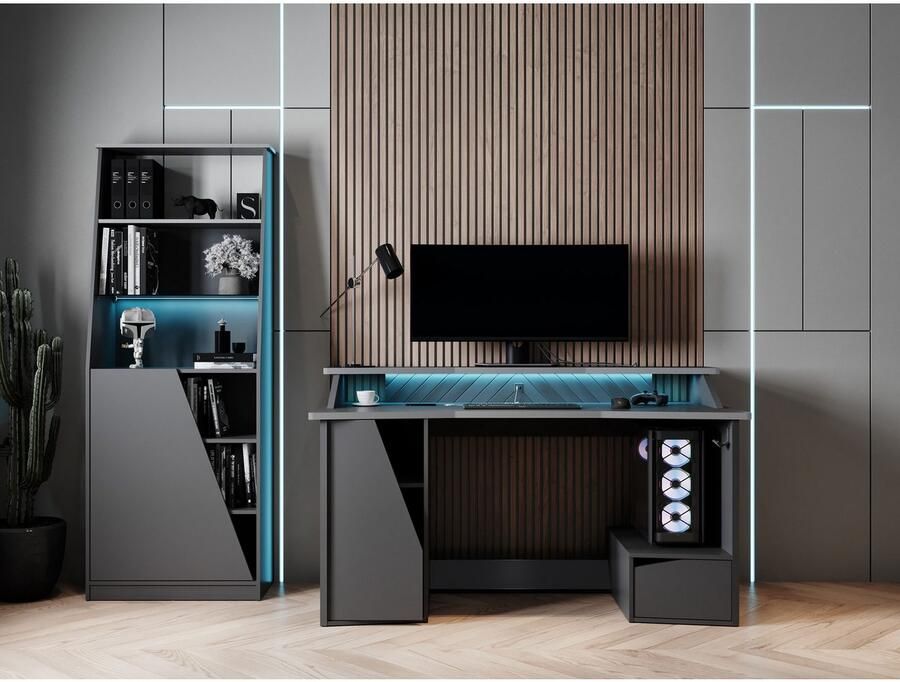 Demeyere GROUP Bureau Venom Gaming bureau mat zwart met 1 headsethouder - Foto 4