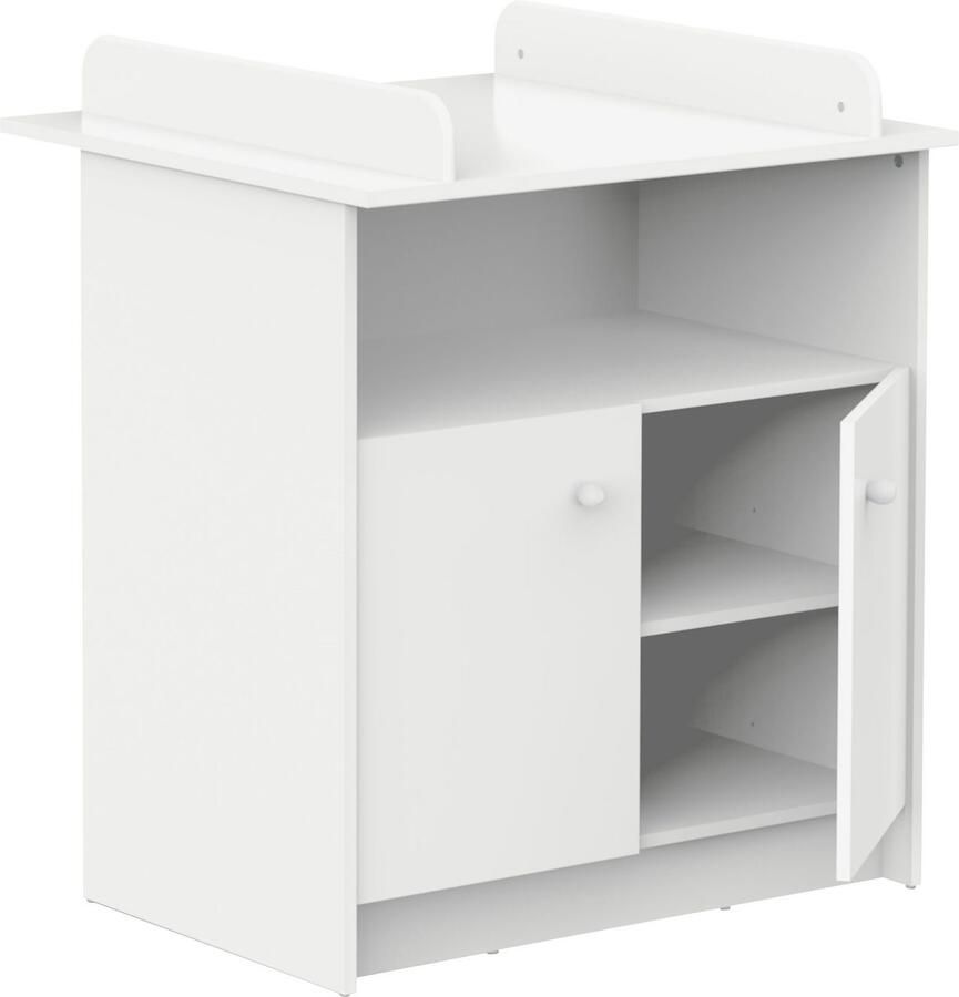 DEMEYERE Commode met 2 deuren 1 nis HELICIA Mat wit 79 6 x 70 x 94 4 cm - Foto 3