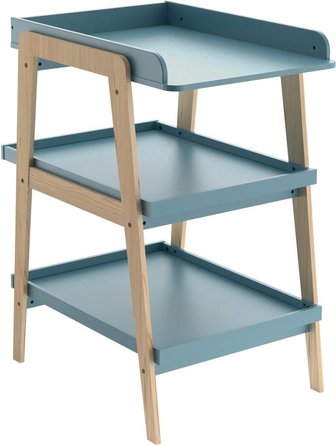 CBA EMOB Verzorgingstafel Tsuga 75 x 58 x 101 2 cm Blauw Babykamer Blauw MDF Babykamer Op voorraad - Foto 5