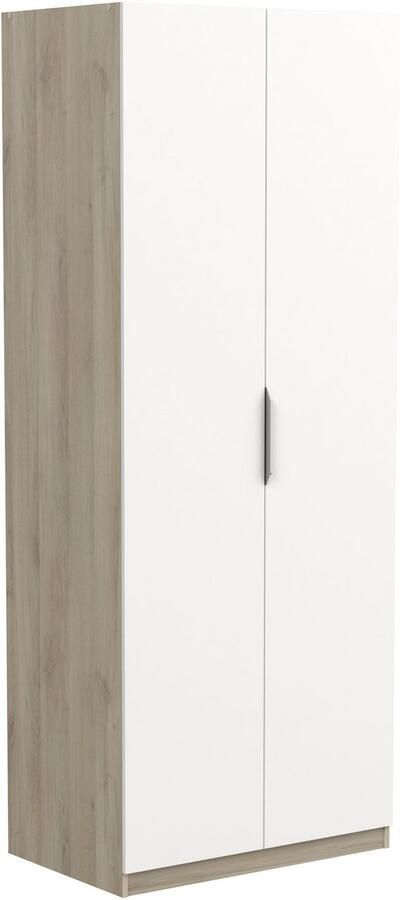 Demeyere GHOST kledingkast Kronberg eiken en mat wit decor 2 deuren L.79 4 x D.51 1 x H. 203 cm - Foto 3