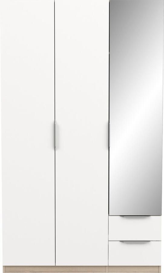 Demeyere GHOST kledingkast Kronberg eiken en mat wit decor 3 deuren + 2 laden + 1 spiegel L.119 4 x D.51 1 x H.203 cm - Foto 19