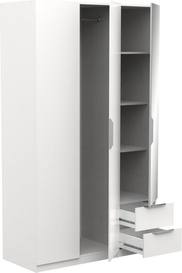 CBA Kledingkast Spectre 120cm met spiegel mat wit - Foto 4