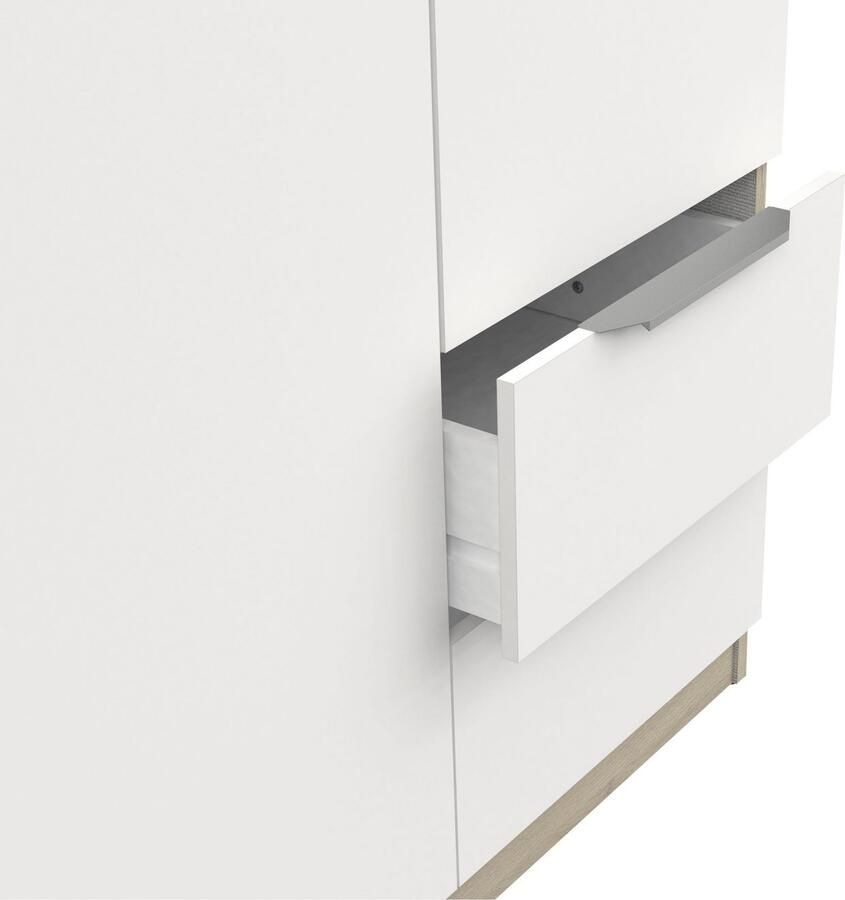 Demeyere GHOST kast Kronberg eiken en mat wit decor 6 deuren + 2 laden L.119 4 x D.51 1 x H.203 cm