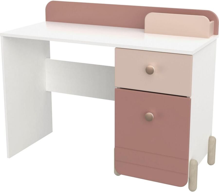 CBA EMOB Bureau Janne 1 draaideur en 1 lade-mat roze mat wit Kantoor Roze Melamine; Kunststof; MDF; Spaanplaat Kantoor Op voorraad - Foto 3