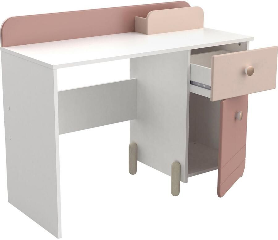 CBA EMOB Bureau Janne 1 draaideur en 1 lade-mat roze mat wit Kantoor Roze Melamine; Kunststof; MDF; Spaanplaat Kantoor Op voorraad - Foto 4