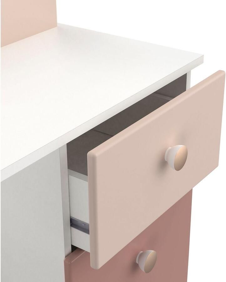 CBA EMOB Bureau Janne 1 draaideur en 1 lade-mat roze mat wit Kantoor Roze Melamine; Kunststof; MDF; Spaanplaat Kantoor Op voorraad - Foto 6