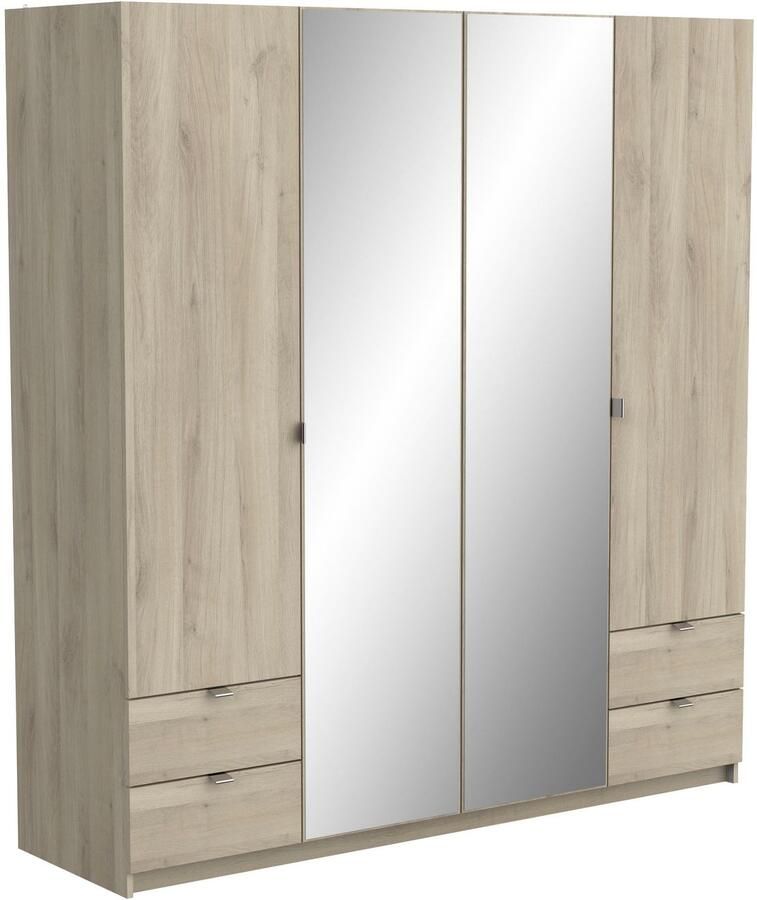 Demeyere GROUP Kledingkast Mellie 2 spiegels 4 lades 36 planken 2 kledingstangen - Foto 4