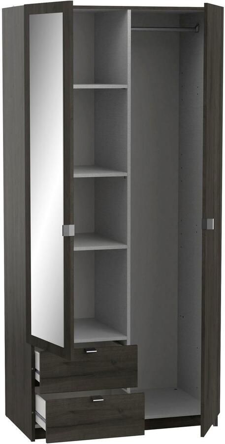 CBA Kleerkast Melinda 2 draaideuren 2 lades 3 legplanken en 1 kledingroede-Waterford eik - Foto 6