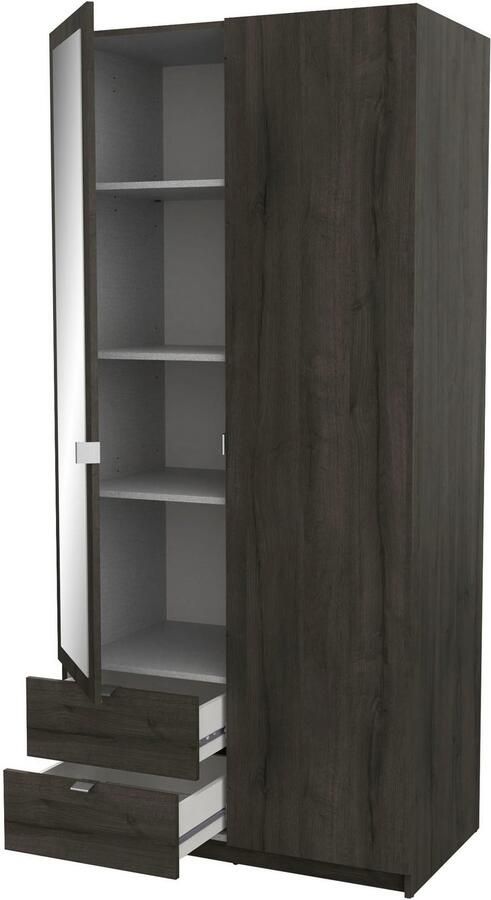 CBA Kleerkast Melinda 2 draaideuren 2 lades 3 legplanken en 1 kledingroede-Waterford eik - Foto 3