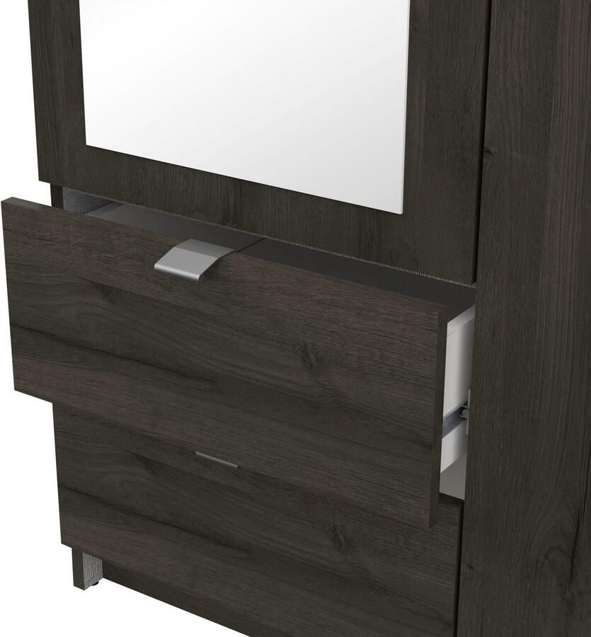 CBA Kleerkast Melinda 2 draaideuren 2 lades 3 legplanken en 1 kledingroede-Waterford eik