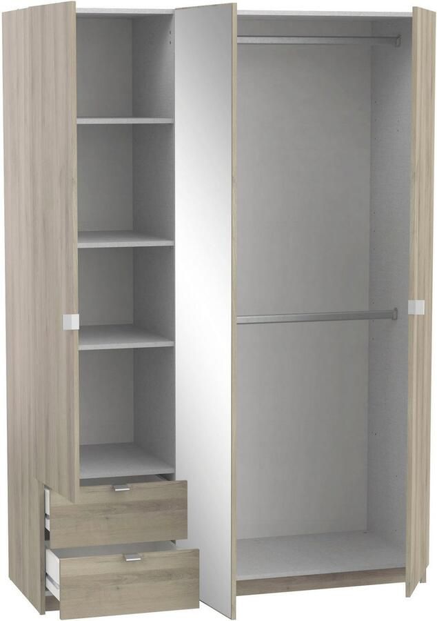 Demeyere GROUP Kledingkast Mellie met spiegel en 2 lades 3 planken 2 kledingstangen - Foto 4