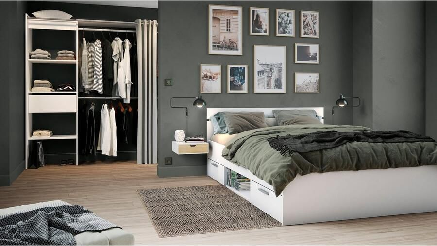 Demeyere GROUP Kledingkast met gordijn Chicago variabel in de breedte ca. 114 167 cm veel opbergruimte en opbergruimte - Foto 10