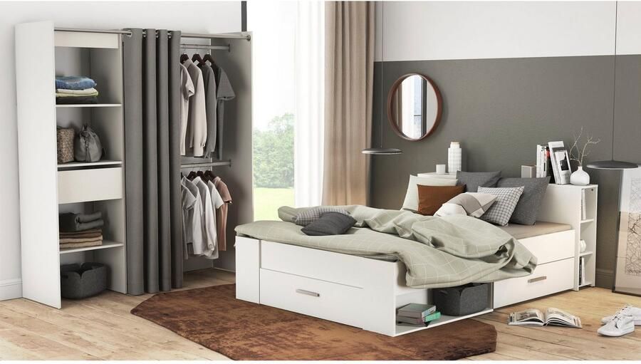 Demeyere GROUP Kledingkast met gordijn Chicago variabel in de breedte ca. 114 167 cm veel opbergruimte en opbergruimte - Foto 6