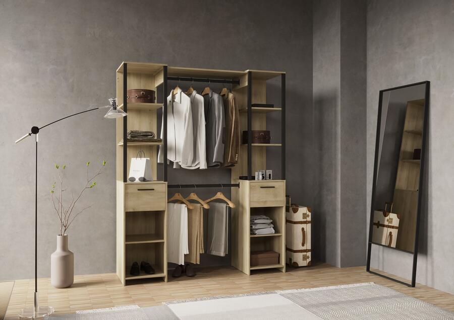 Demeyere GROUP Kledingkast met gordijn Gary ruimtebesparend design - Foto 7