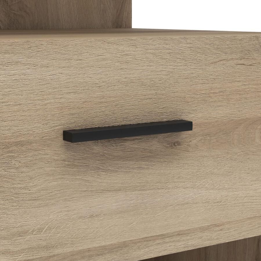 BELFURN Kleerkast Agri 11 legplanken 2 kledingroedes en 2 lades-Kronberg eik matzwart