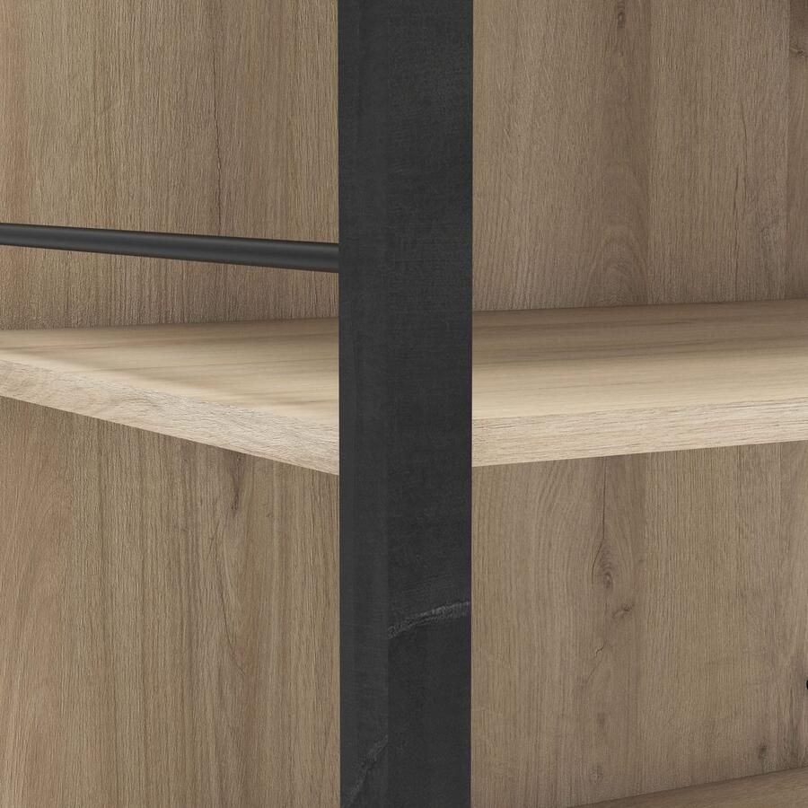 BELFURN Kleerkast Agri 11 legplanken 2 kledingroedes en 2 lades-Kronberg eik matzwart - Foto 2