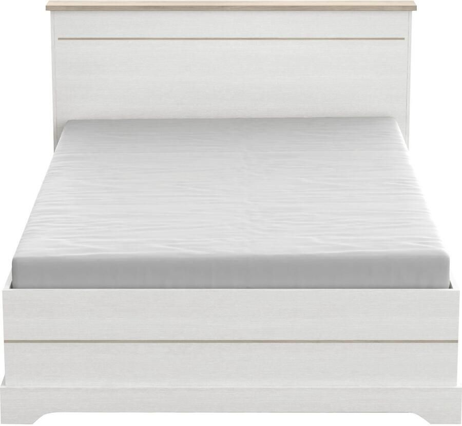 CBA EMOB Bed Charme 140x190 200 cm-Kronberg eik structuurwit Bedden met lades Wit Melamine; Spaanplaat Bedden met lades Tweepersoons Normaal bed Op voorraad - Foto 6