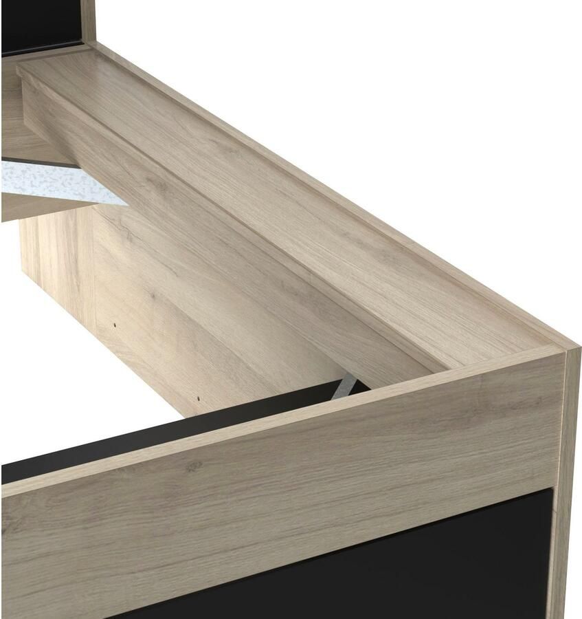 Vente-unique Modulair bed 90 x 190 200 cm met opbergruimte Zwart en naturel LIARA L 229.4 cm x H 87.7 cm x D 119.2 cm - Foto 3