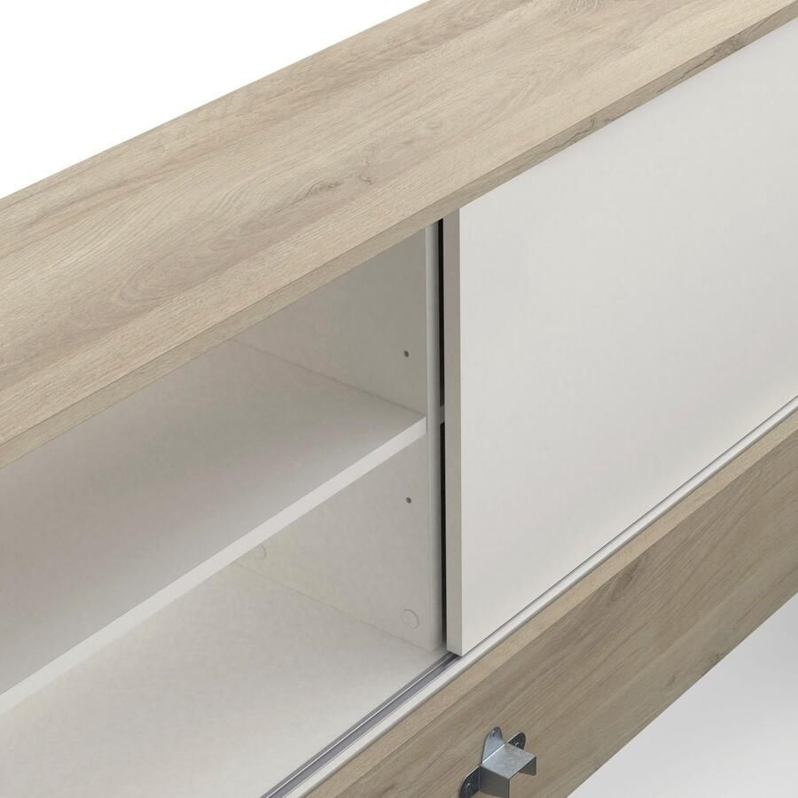 Vente-unique Moduleerbaar bed 90 x 190 200 cm met opbergruimte Wit en naturel LIARA L 229.4 cm x H 87.7 cm x D 119.2 cm - Foto 3