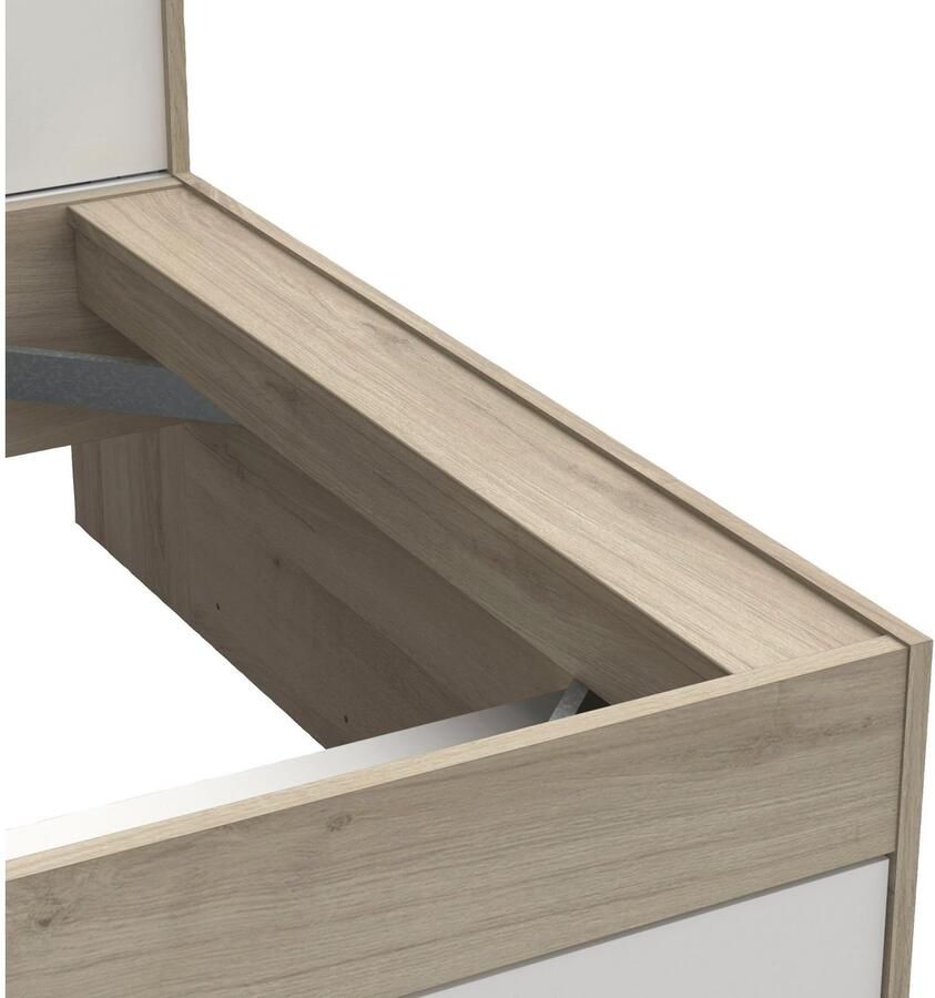 Vente-unique Moduleerbaar bed 90 x 190 200 cm met opbergruimte Wit en naturel LIARA L 229.4 cm x H 87.7 cm x D 119.2 cm - Foto 2